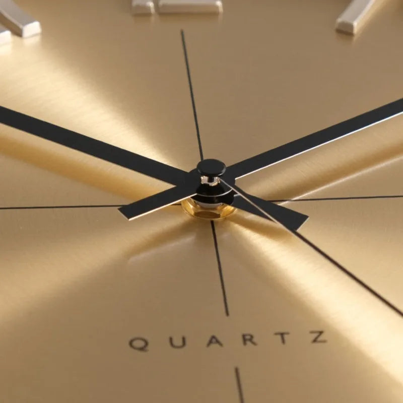 Modern Brass Wall Clock – Silent Minimalist Gold Home Decor Decorative Wall Clock Axl