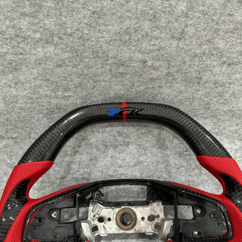 Carbon Fiber Red Leather Steering Wheel – Honda Civic Type-R FK8 Custom Steering Wheel Axl