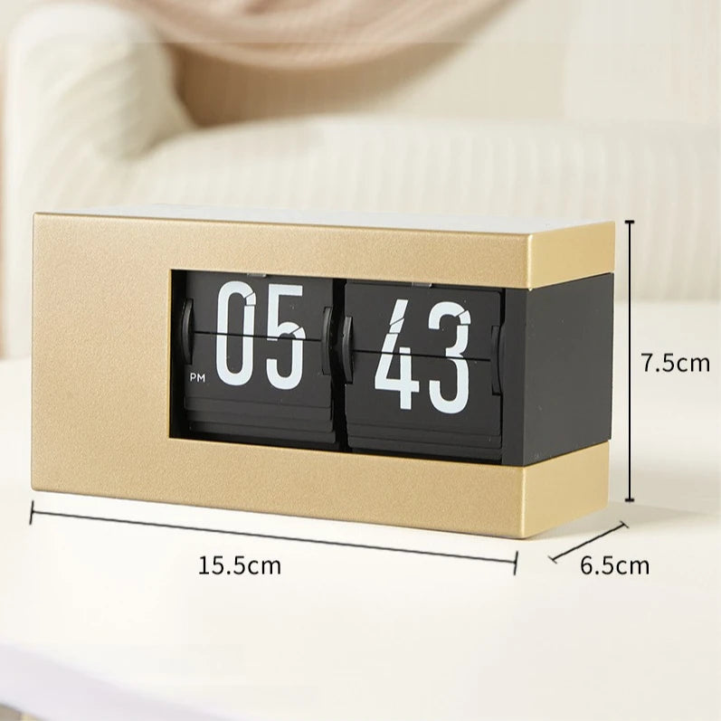 Flip Clock Calendar Desk Clock – Silent Minimalist Tabletop Decor Flip Desk Clock Axl