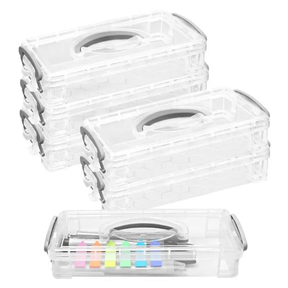 Multi-Layer Stackable Transparent Pencil Case | Art Pen Organizer Stackable Pencil Case Axl
