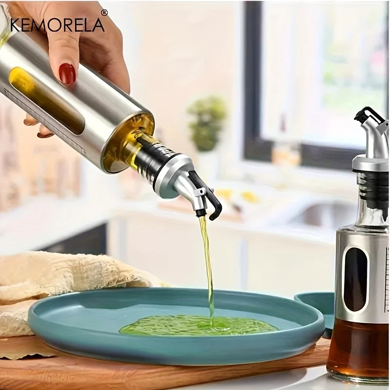 KEMORELA Glass Olive Oil Dispenser Bottle with Switch & Scale Oil Dispenser Bottle Axl