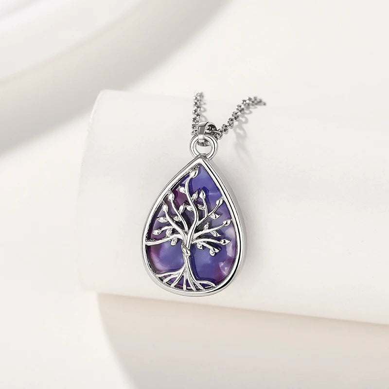 Huitan Tree of Life Pendant Necklace | Bohemian Women's Jewelry Pendant Necklace Axl XL1449 45cm