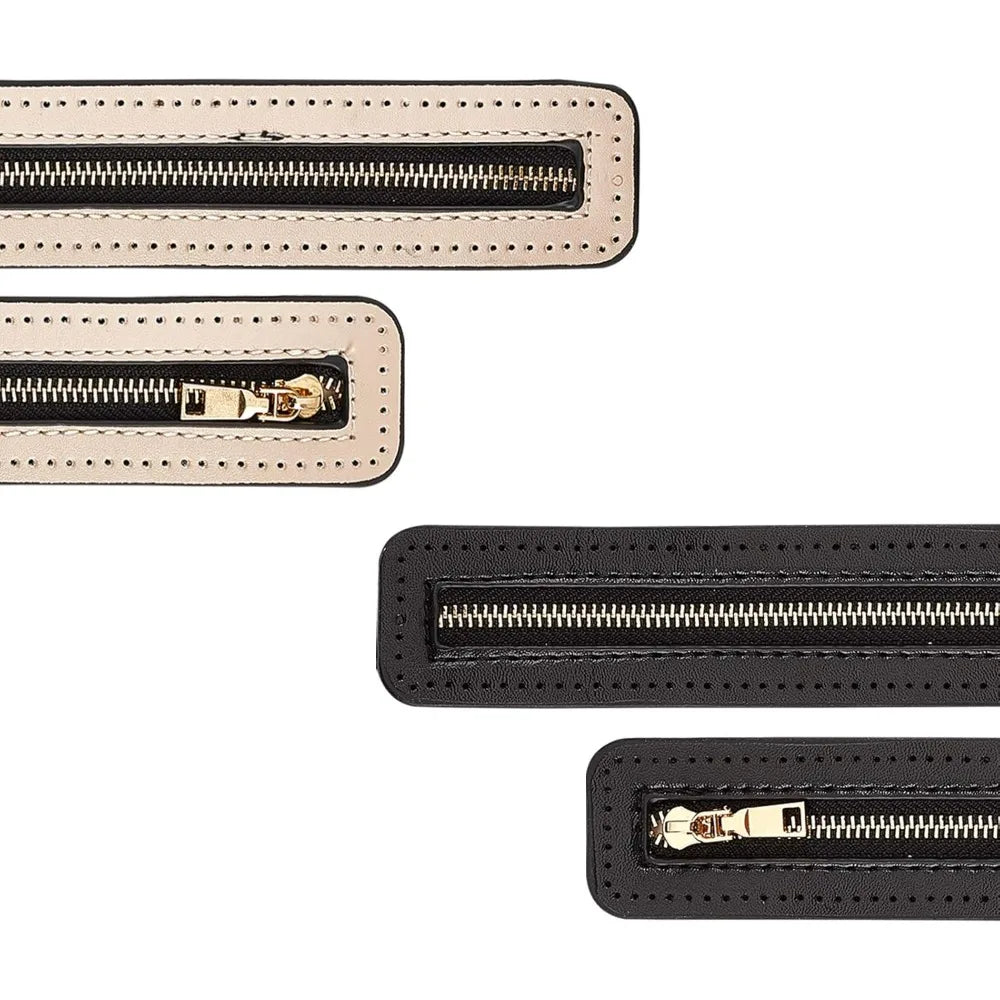 PU Leather Zipper Straps 2-Pack – 7 Inch DIY Purse Making Bag Zipper Straps Axl