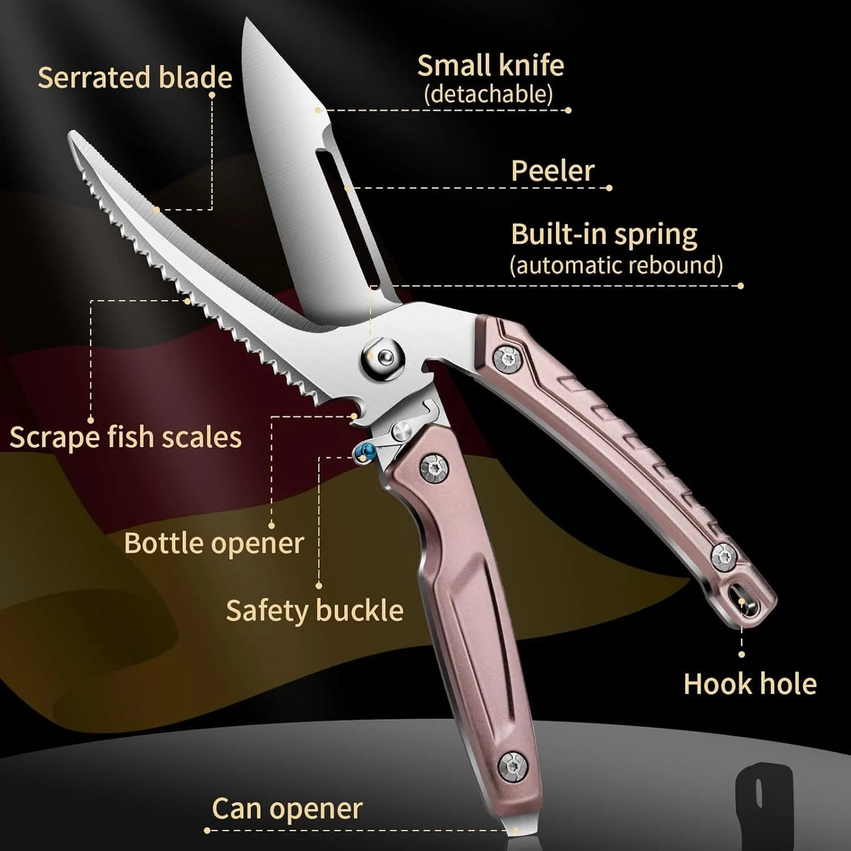 Heavy Duty Stainless Steel Kitchen Shears | Poultry Scissors Kitchen Shears Axl Brown