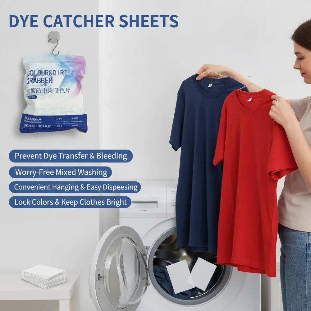 Color Catcher Laundry Sheets – Anti-Dye Tablets 1/3/5 Bags Laundry Color Catcher Axl