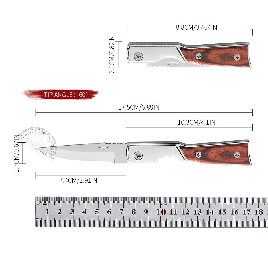 Stainless Steel Folding Camping Knife – Portable Pocket Knife Folding Camping Knife Axl