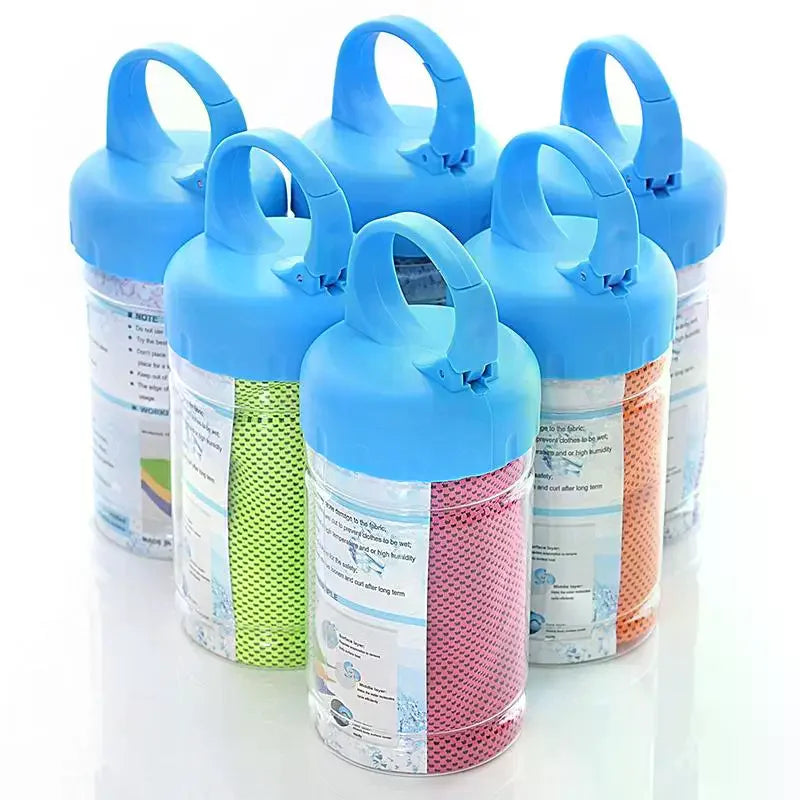Instant Cooling Towel with Storage Jar | Workout & Hiking Cooling Sport Towel Axl
