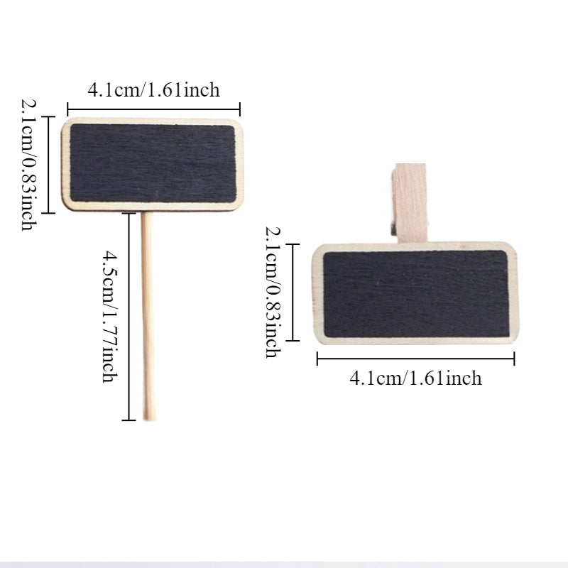 10 Mini Wooden Blackboard Clips – Price Tag & Photo Display Blackboard Display Clips Axl