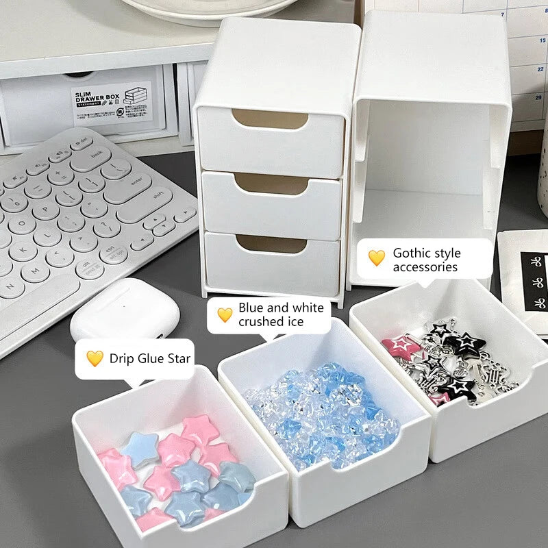Mini 3-Layer Drawer Storage Box – Desk & Jewelry Organizer Drawer Storage Box Axl
