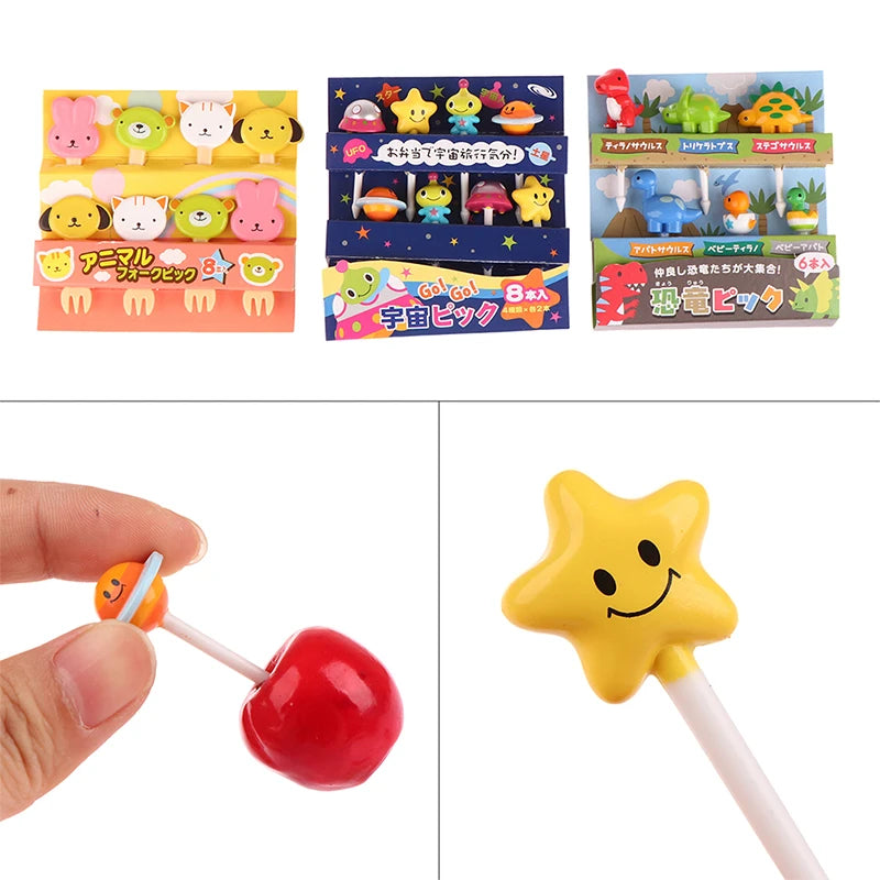 Mini Fruit Picks & Dessert Forks – 6/8 Pc Bento Lunch Box Set Mini Dessert Forks Axl