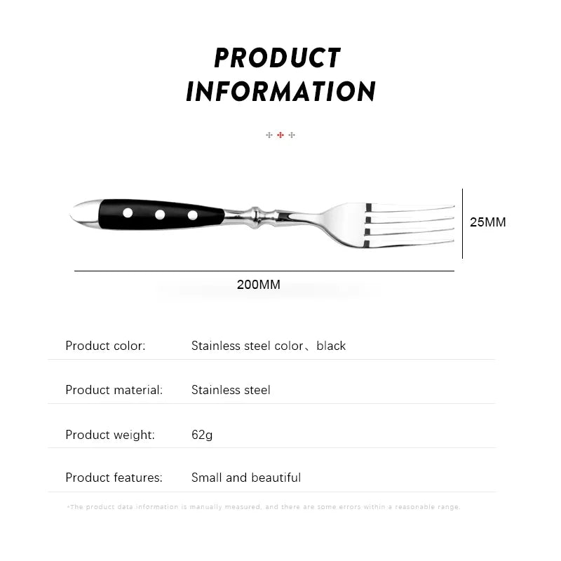 Stainless Steel Dinner Fork – Black Polka Dot, Dishwasher Safe Dinner Fork Axl
