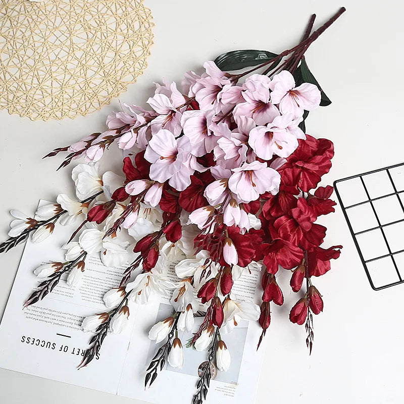 3-Pack Artificial Gladiolus Bouquet – 40 Heads Autumn Decor Artificial Flower Bouquet Axl