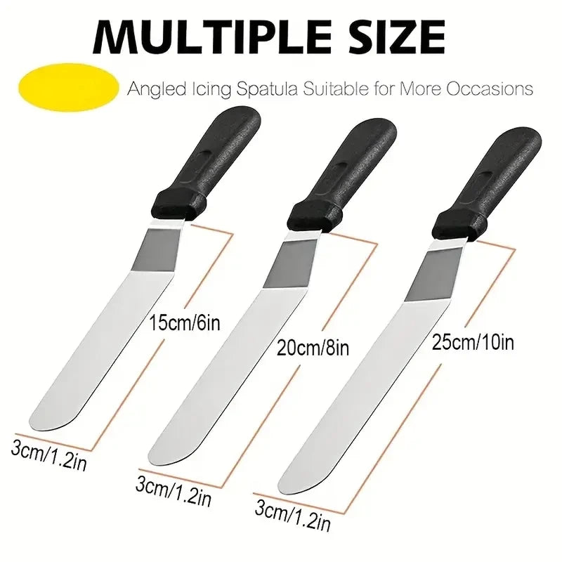 Angled Icing Spatula – Stainless Steel Offset Palette Knife Icing Spatula Axl