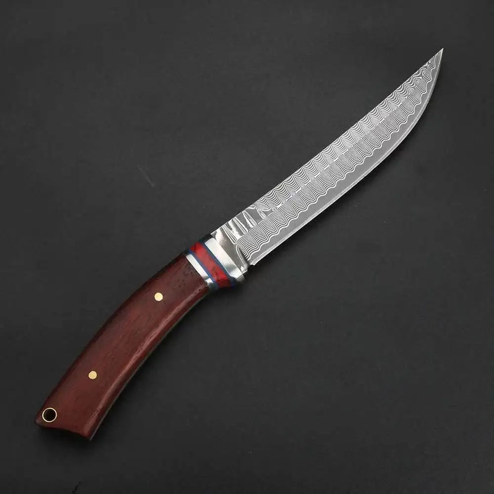 Damascus Steel Chef Knife – Fixed Blade Kitchen & BBQ Knife Damascus Chef Knife Axl