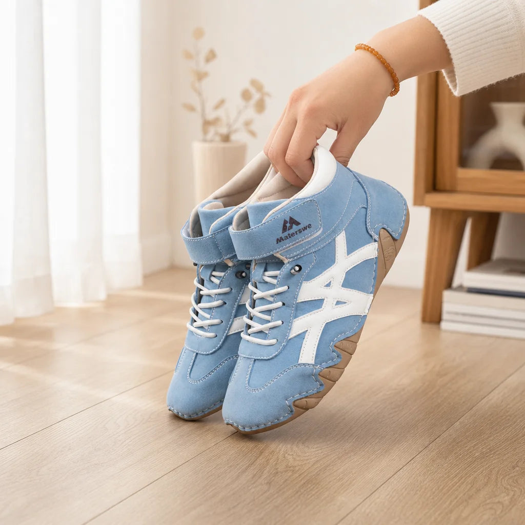 ZULIWAGN Women's Flat Sneakers – Lightweight Casual Trainers Women's Flat Sneakers Axl SKY BLUE 46