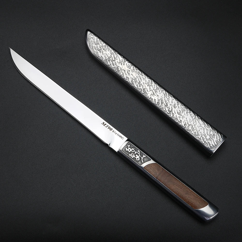 XUAN FENG M390 Steel Chef Knife – 9" Sharp Wood Handle Chef Knife Axl