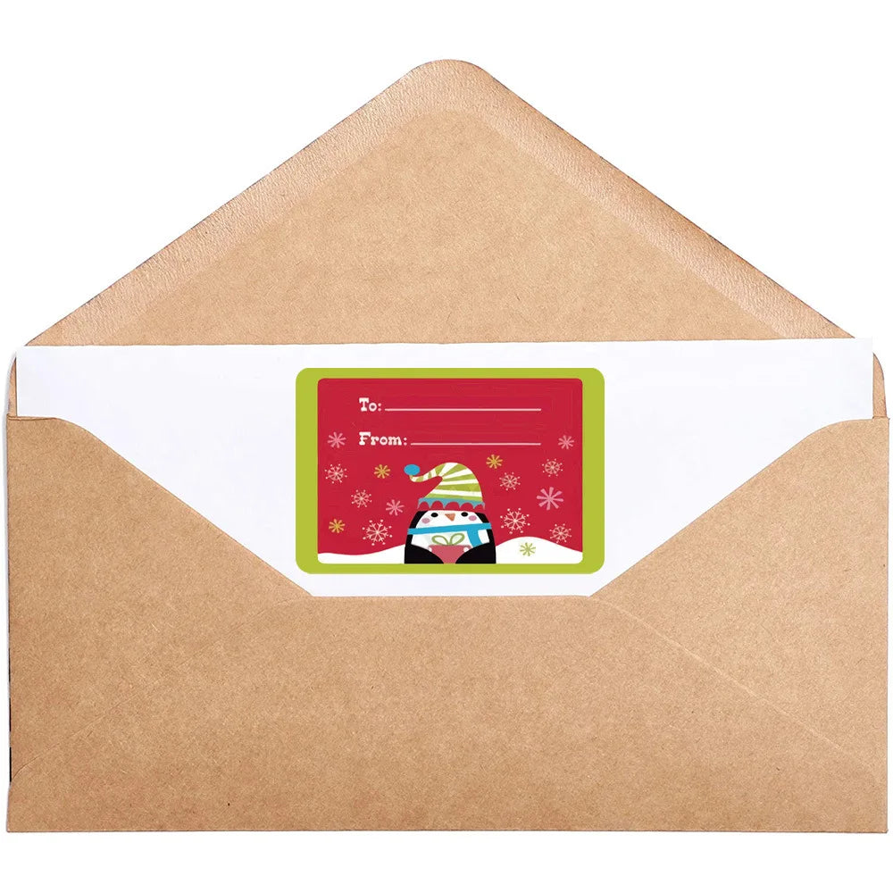 250-Sheet Christmas Roll Stickers – Festive Seals & Labels Decorative Sticker Roll Axl