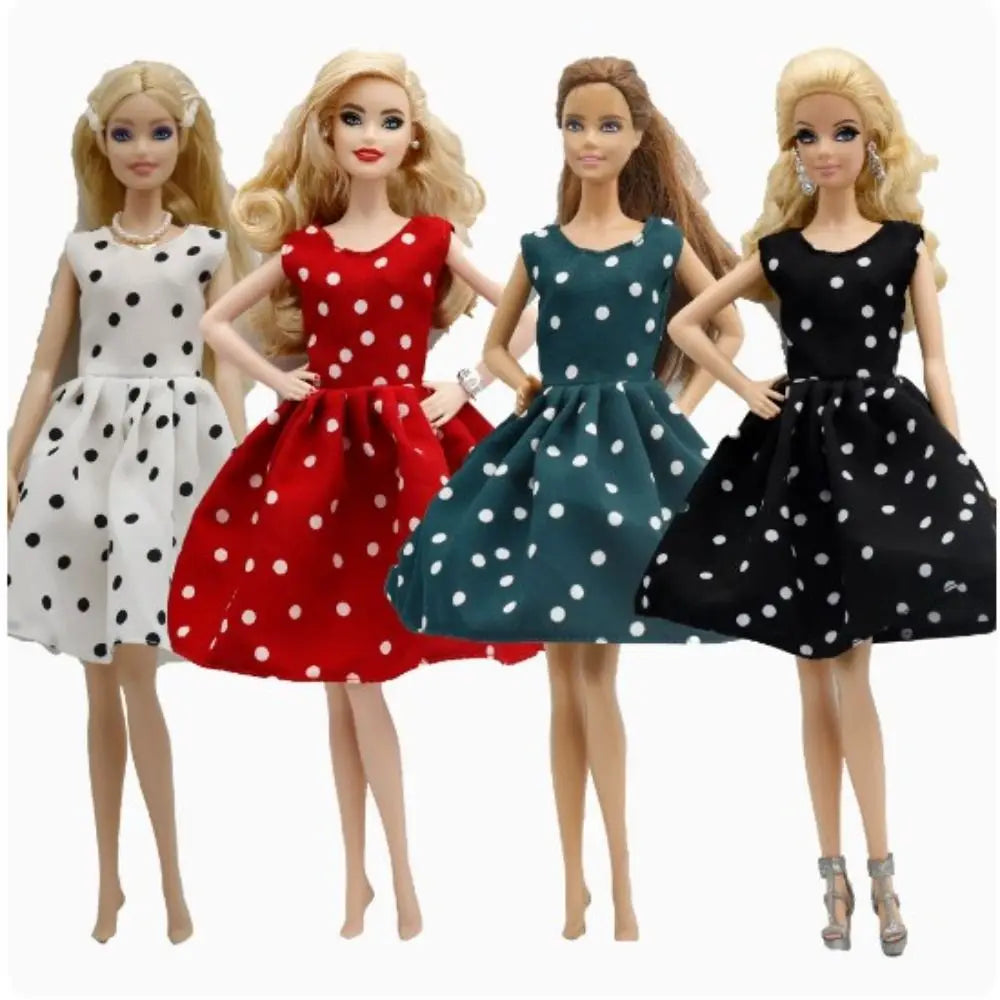 Handmade Doll Clothes Floral & Polka Dot Dresses for 30cm Dolls Doll Clothes Axl