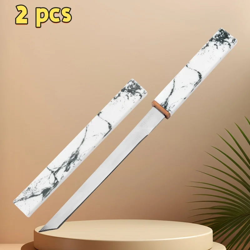 Stainless Steel Utility Knife with Blade Guard | Kitchen & Fruit Utility Kitchen Knife Axl 2PC-white