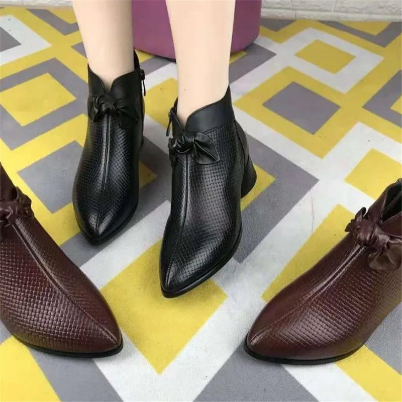 Women's Square Heel Ankle Boots – Zip-Up Short Boots Women's Ankle Boots Axl