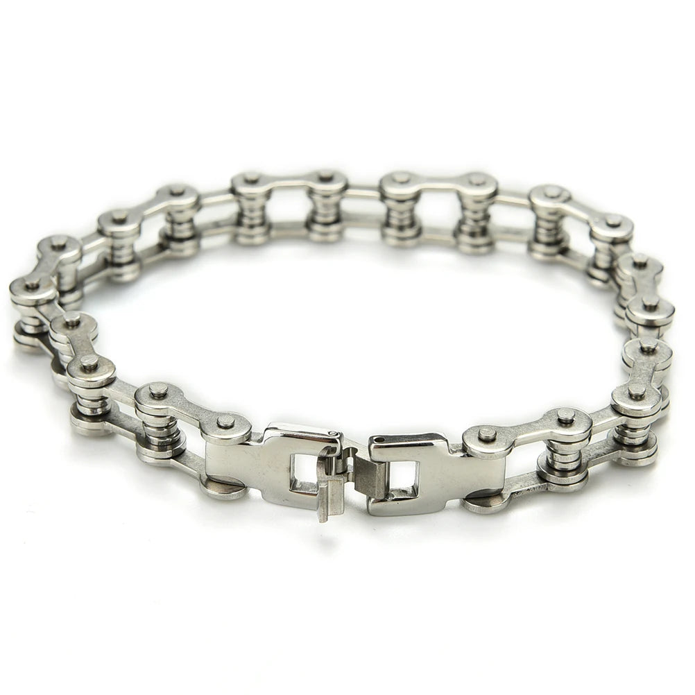 Punk Stainless Steel Motorcycle Chain Bracelet 8.5" Silver Chain Bracelet Axl onesize