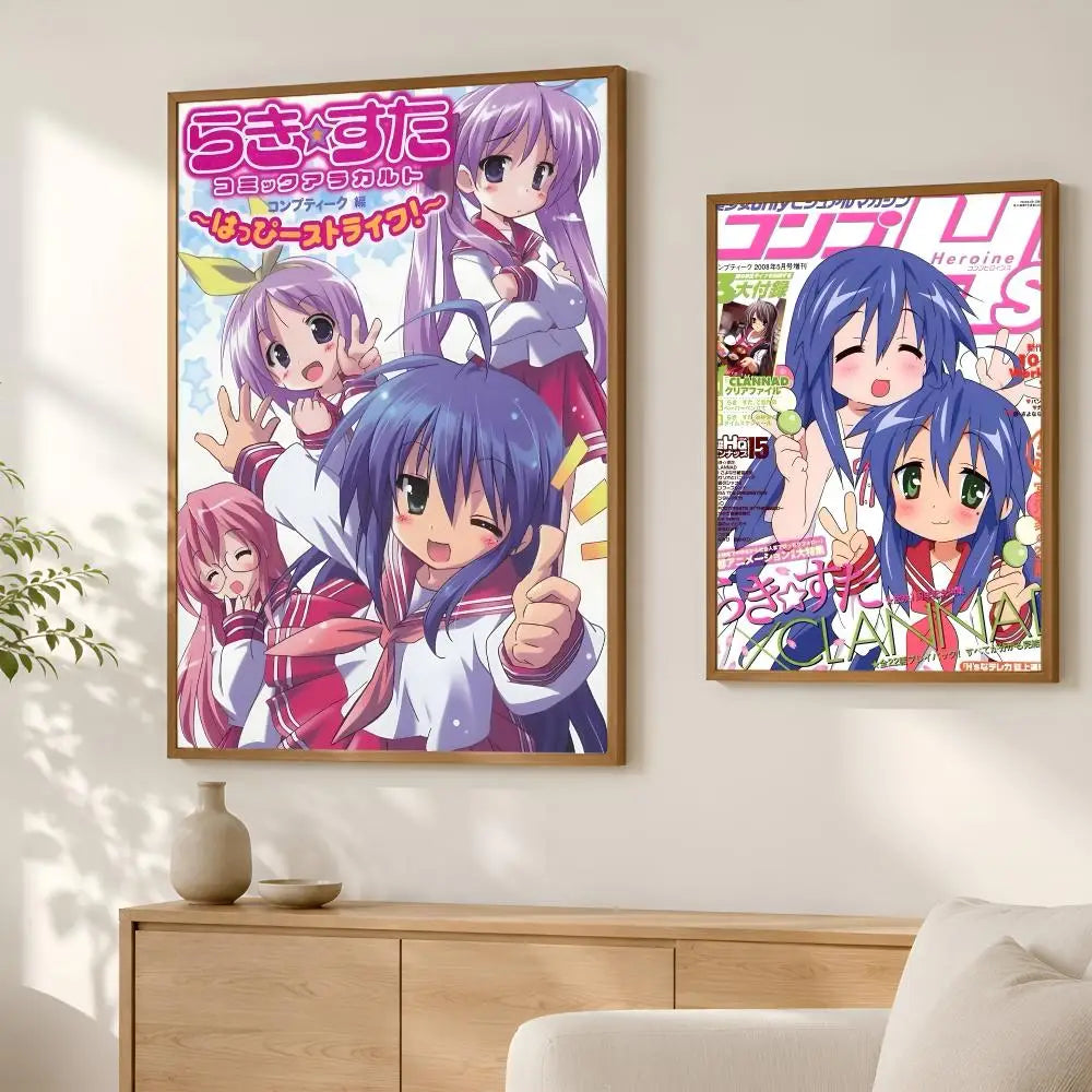 Lucky Star Anime Self-Stick HD Wall Poster – Waterproof PVC Anime Wall Poster Axl