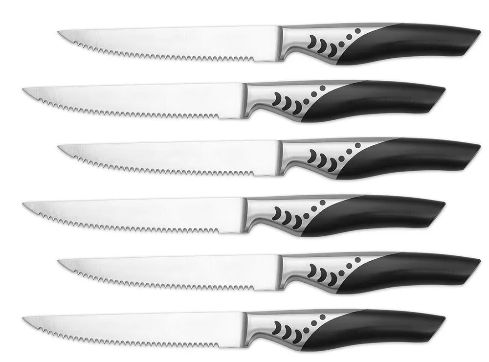 Steak Knife Set | 1.4116 German Steel Serrated Dinner Knives Steak Knife Set Axl 6 Pc Knife Set