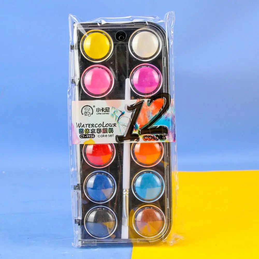 Solid Watercolor Paint Set 12/18/24/36 Colors – Metallic Glitter Watercolor Paint Set Axl 12 Colors