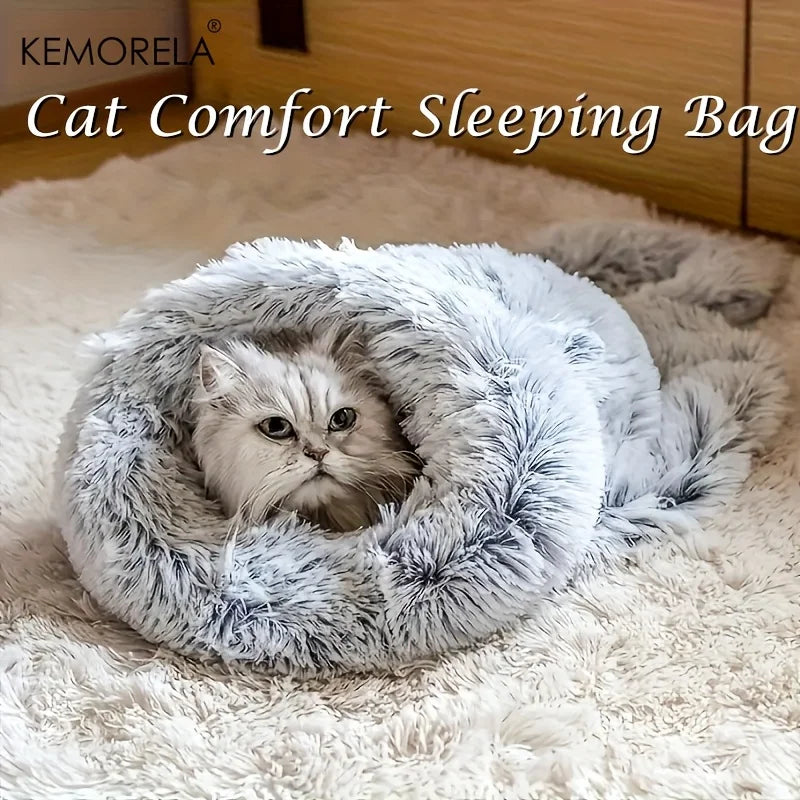 KEMORELA Plush Cat Sleeping Bag – Warm Cozy Pet Bed Cat Sleeping Bag Axl Gary