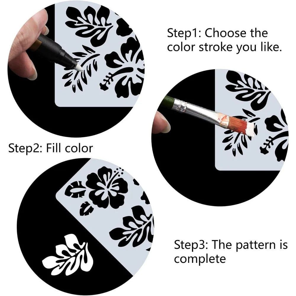 Large Hibiscus Flower Stencil 12x12 – Reusable Floral Template Craft Stencil Template Axl