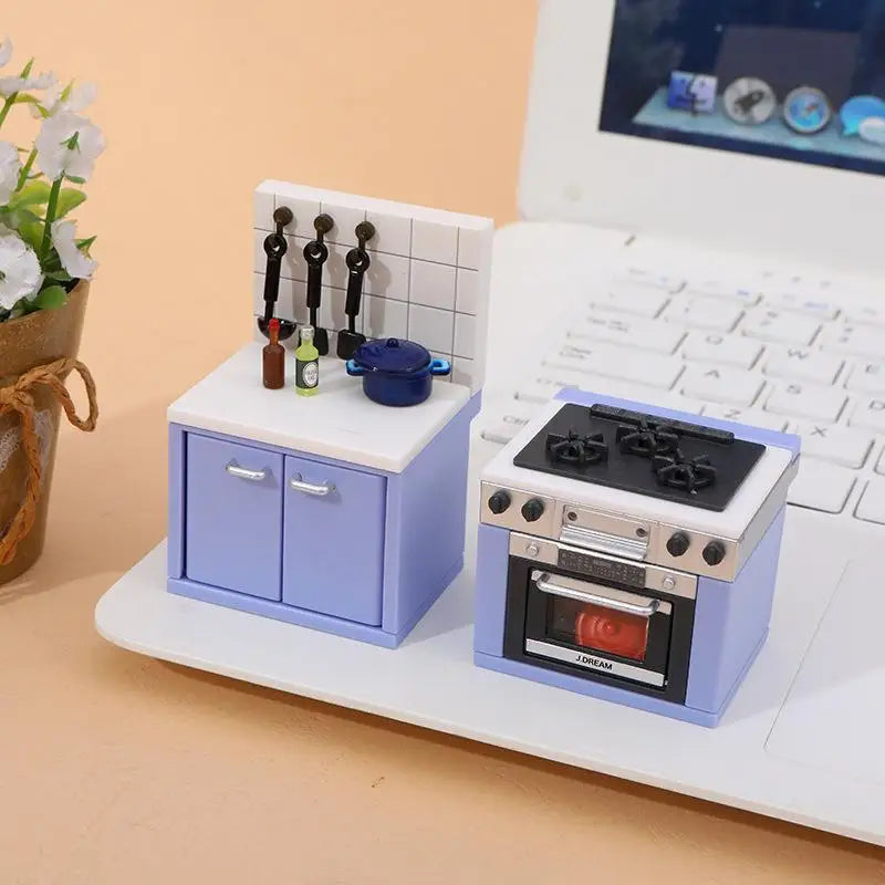 Dollhouse Mini Kitchen Accessories Set – Gas Stove & Utensils Dollhouse Accessories Axl