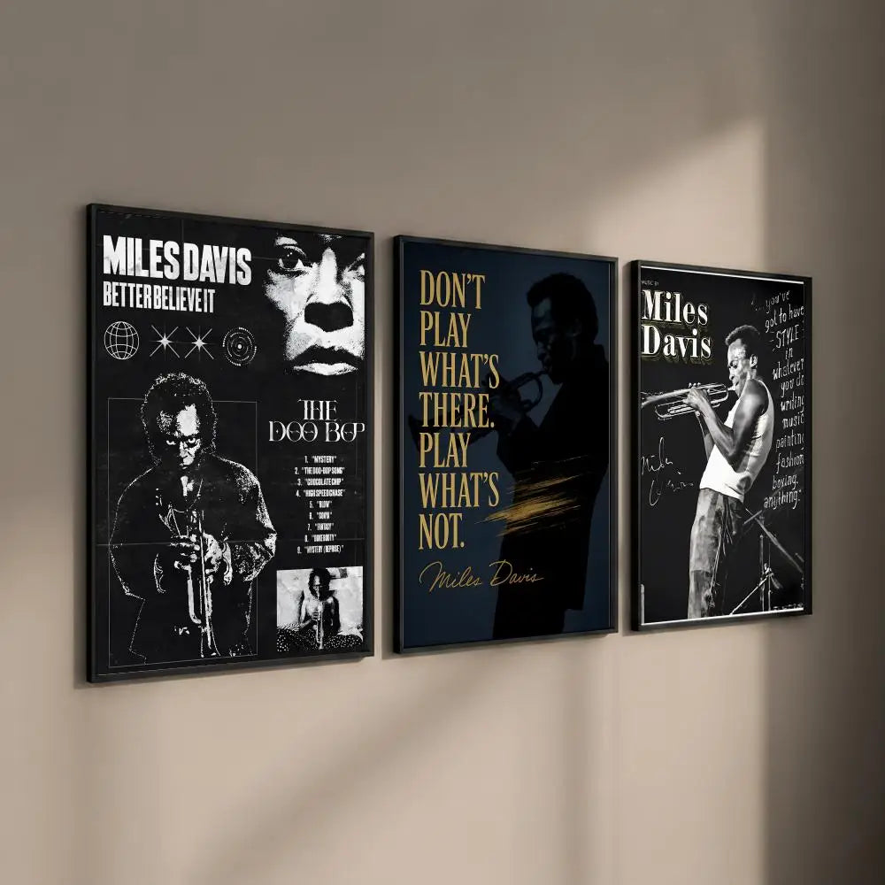 Miles Davis HD Art Poster – Self-Adhesive Wall Sticker Decor Art Wall Poster Axl