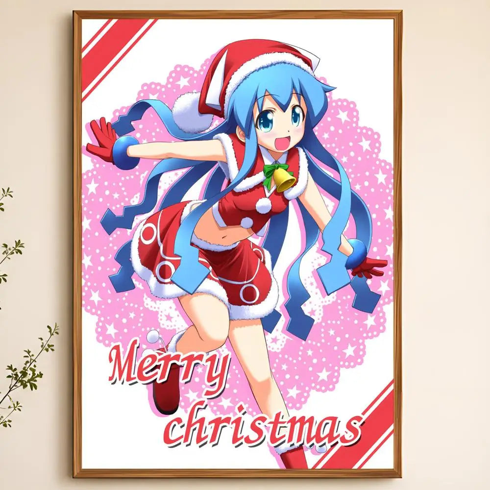 Anime Squid Girl Waterproof PVC Peel & Stick Wall Poster HD Art Anime Wall Poster Axl White01 15X20cmNoframe