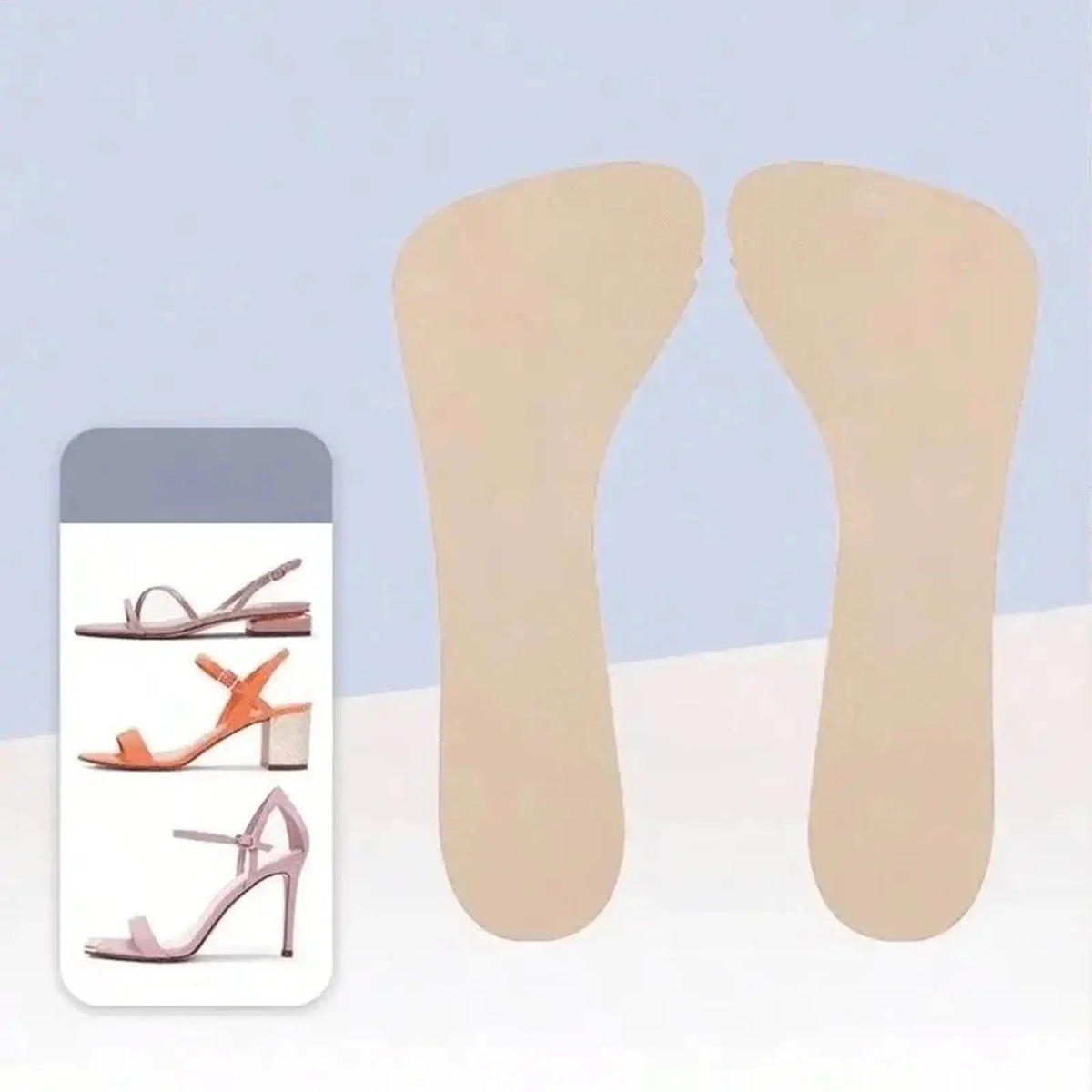 Women's Anti-Slip Adhesive Sandal Insoles | 3/4 Cushion Insert Shoe Insoles Axl