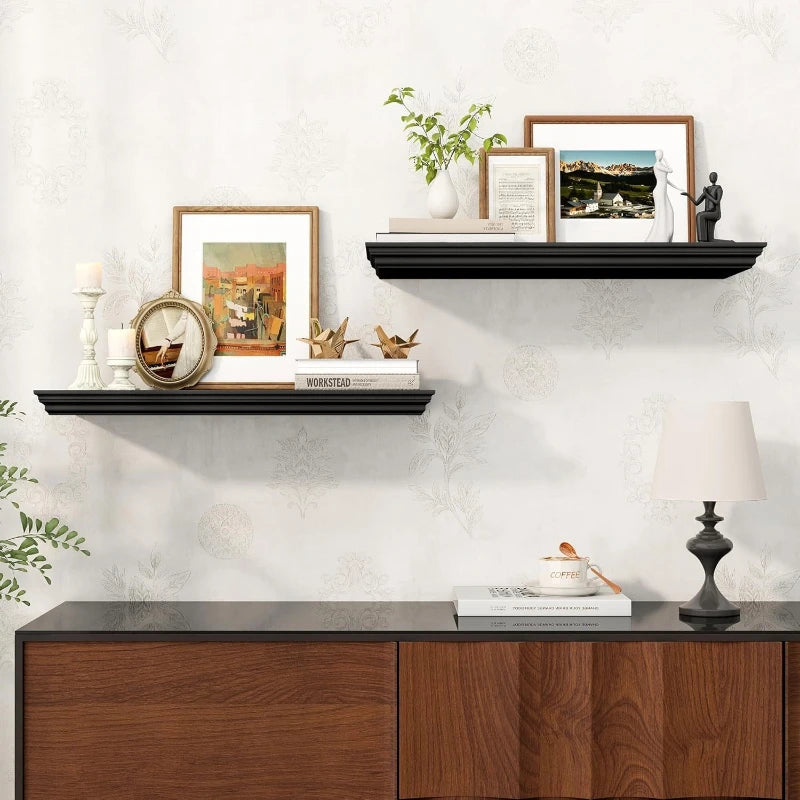 Wooden Double-Tier Wall Storage Rack – Minimalist Home Organizer Wall Storage Rack Axl