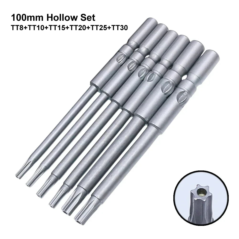 Torx Screwdriver Bit Set T5–T30 | 6mm Round Shank 6 & 11 Pc Screwdriver Bit Set Axl 100mm Hollow Set China Mainland