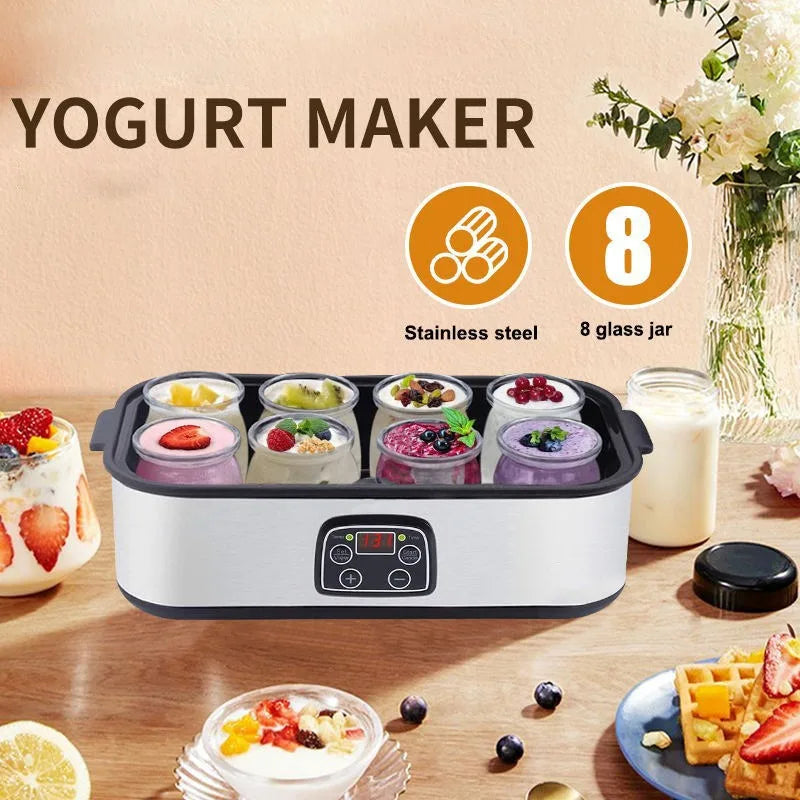 BALASHOV Automatic Yogurt Maker – 8-Jar Ice Cream & Pudding Yogurt Maker Axl