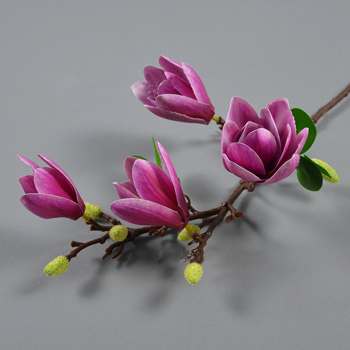 Silk Magnolia Artificial Flower Branch – Wedding & Home Décor Artificial Flower Branch Axl PURPLE