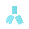 3-Piece Silicone Cake Scraper Set – Dough Cutter & Spatula Baking Scraper Set Axl blue