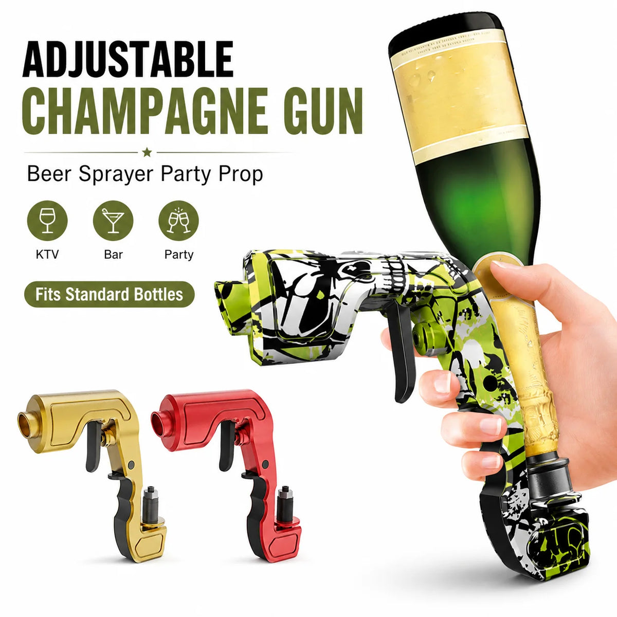 Champagne Gun Shooter & Bottle Stopper | Party Drink Blaster Champagne Drink Shooter Axl