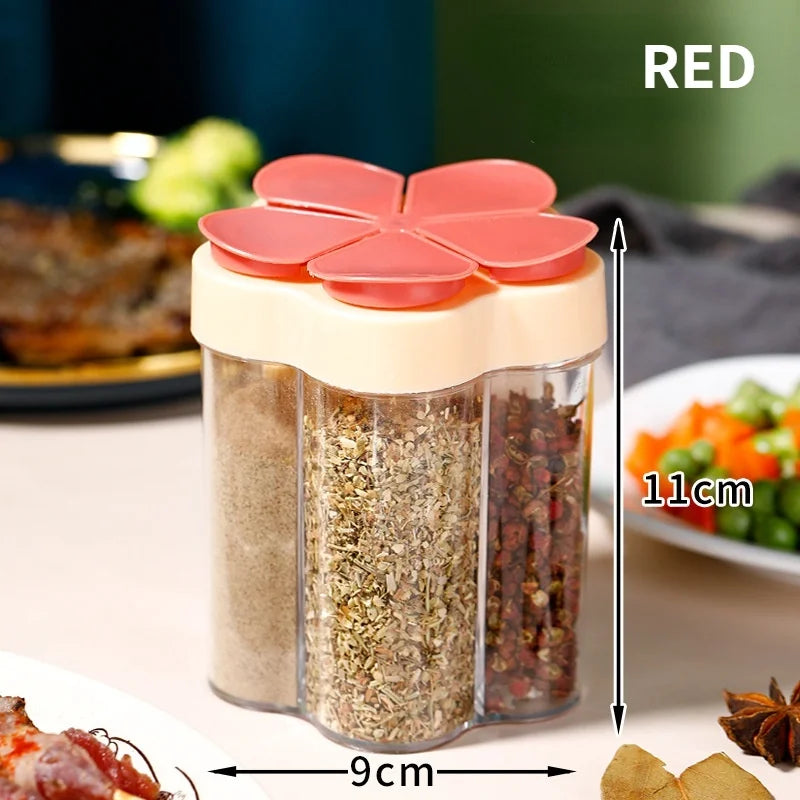 Plastic Spice Organizer – 5-Compartment Camping Seasoning Jar Spice Organizer Axl