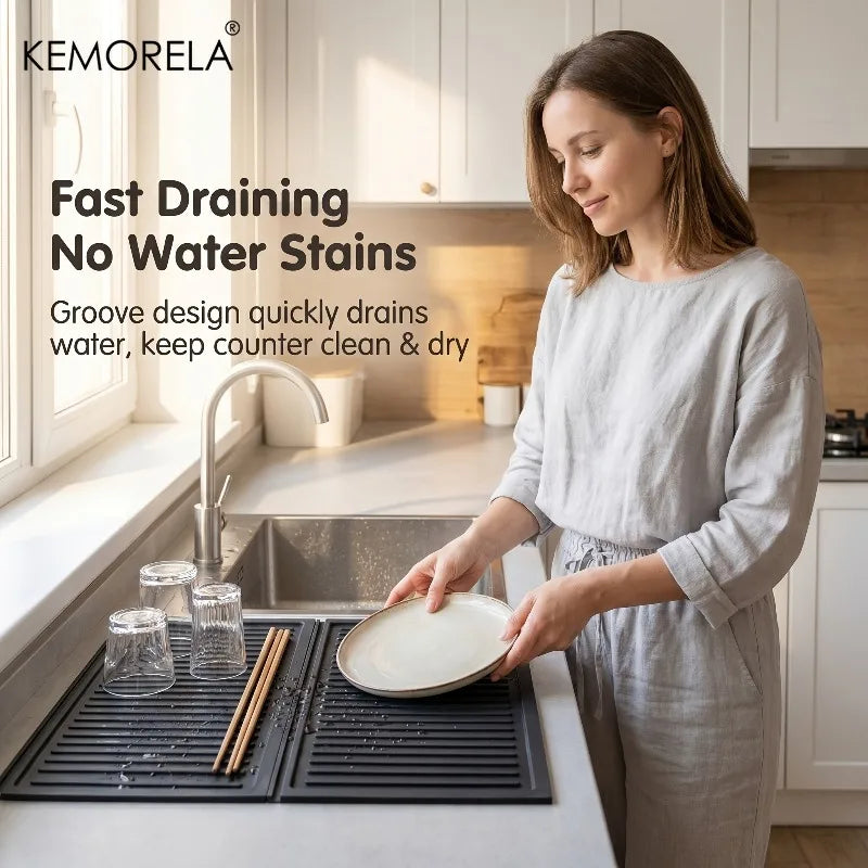 2pc Silicone Dish Drying Mats – Non-Slip & Heat Resistant Dish Drying Mat Axl