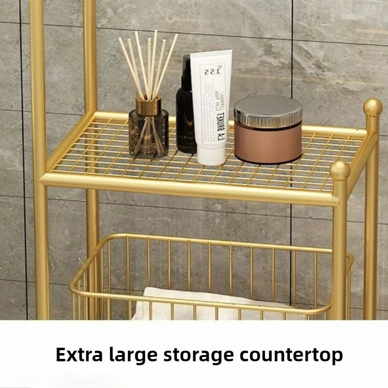 Luxury Iron & Marble Bathroom Floor Storage Rack Organizer Bathroom Storage Rack Axl