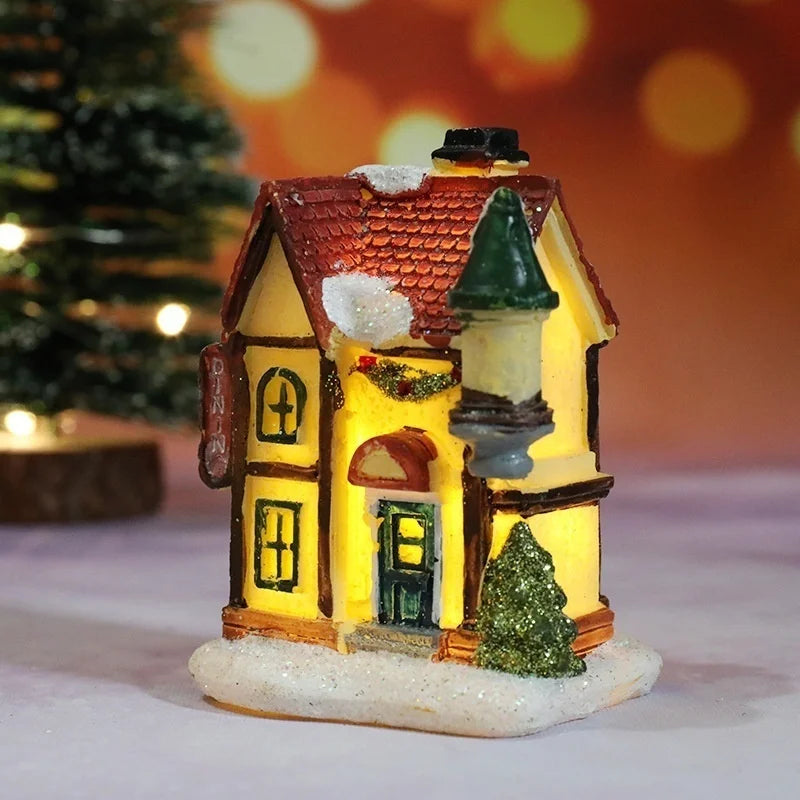 Christmas Resin Miniature House Ornament | Micro Landscape Decor Christmas Ornament Axl H