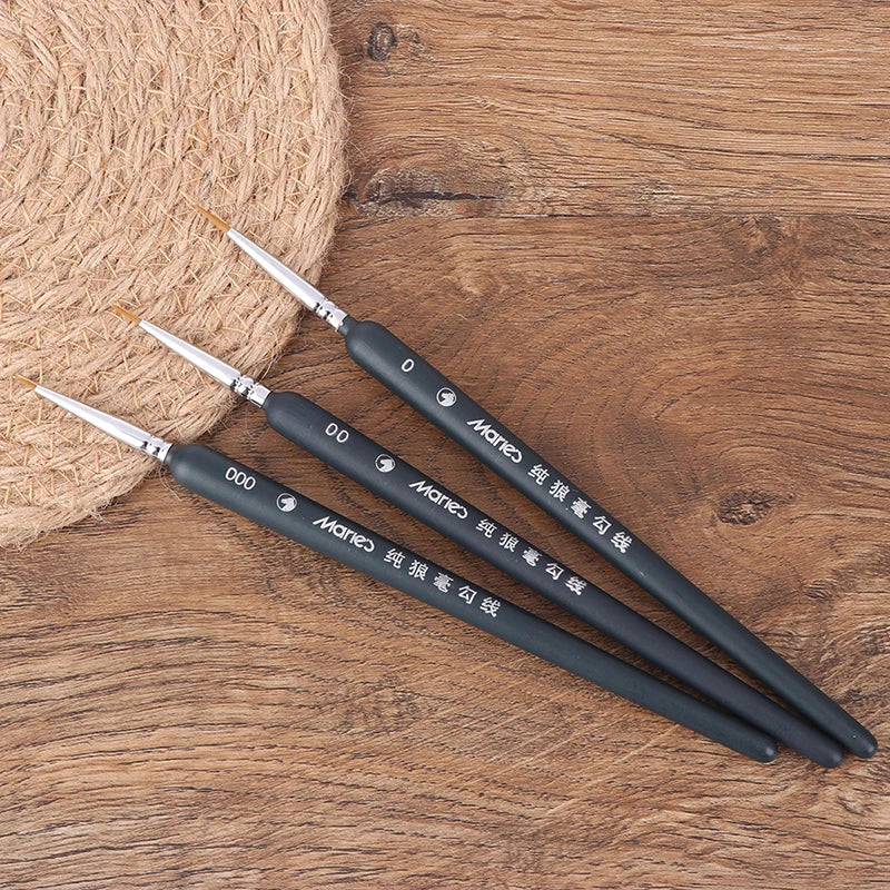 3-Piece Miniature Paint Brush Set – Sizes 0, 00, 000 Fine Detail Miniature Paint Brushes Axl