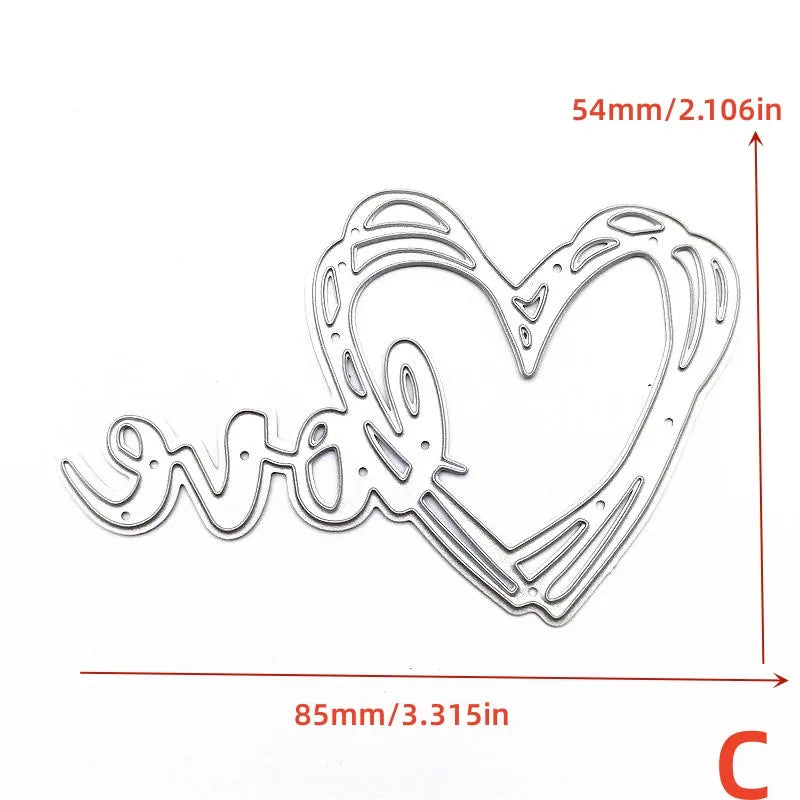 Love Heart Frame Metal Cutting Dies – DIY Scrapbooking Stencils Metal Cutting Dies Axl 1pc c