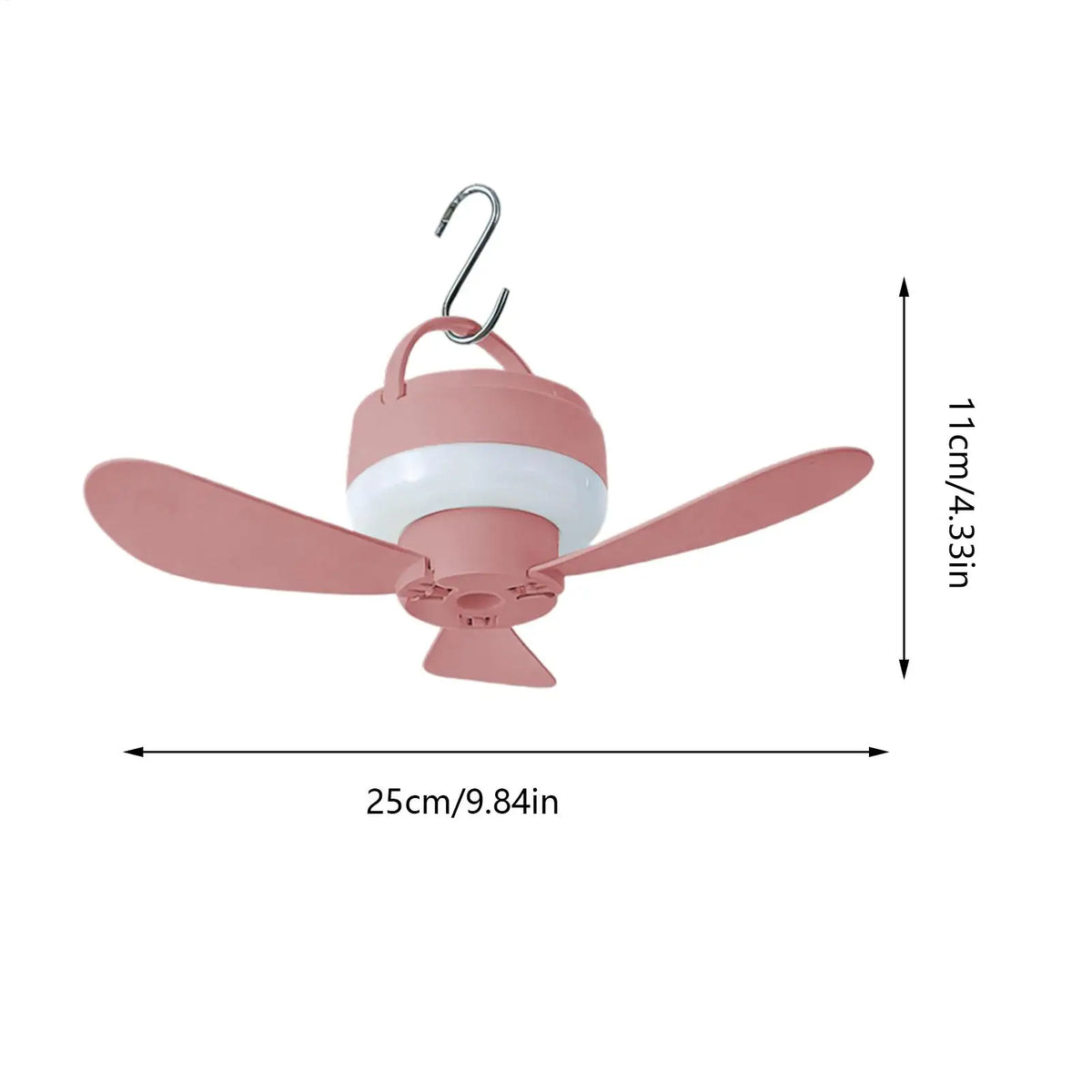 Portable USB Ceiling Fan with Remote, Light & Hook – Camping Portable Ceiling Fan Axl