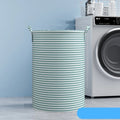Foldable Cotton Linen Laundry Basket – Large Capacity Storage Laundry Basket Axl Blue Green XXL