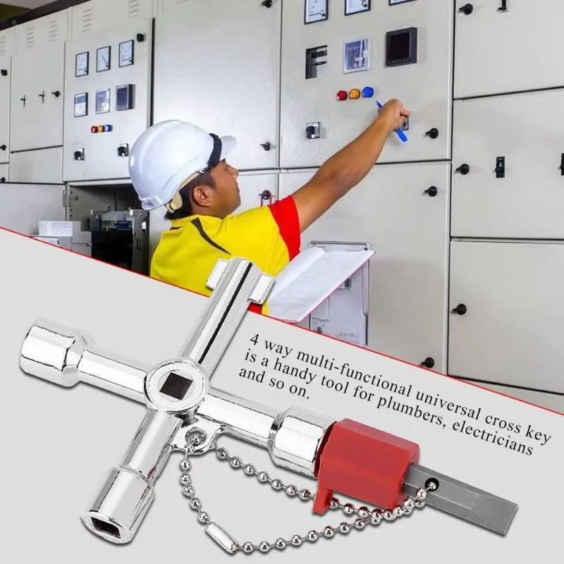 Multi-Function Triangle Key Wrench | Utility Plumbing Spanner Utility Key Wrench Axl