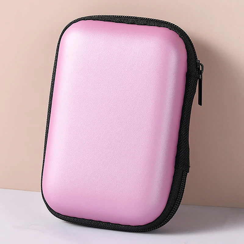 EVA Zipper Storage Case – Earphone & Cable Travel Organizer EVA Storage Case Axl Pink